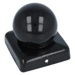 Paalkapje met bol 90x90 mm zwart