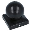 Paalkapje met bol 70x70 mm zwart
