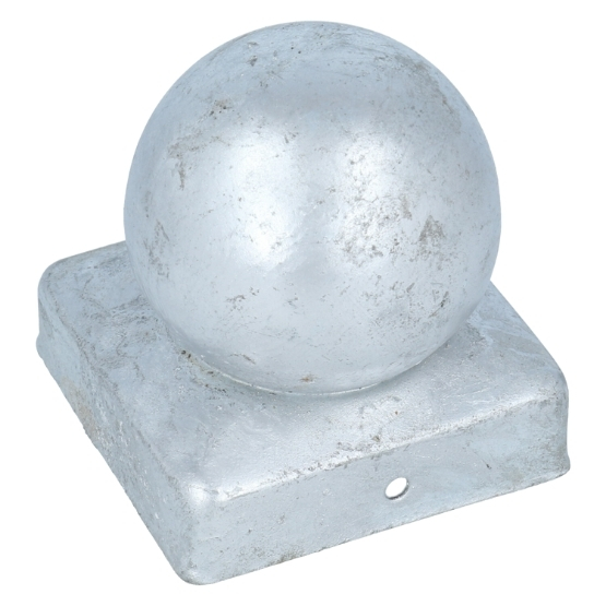 Paalkapje met bol 90x90 mm verzinkt