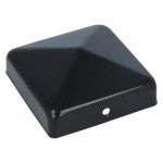 Paalkapje met punt 70x70 mm zwart