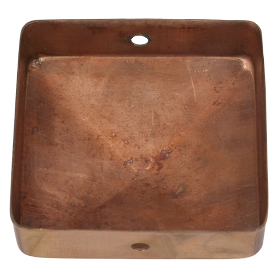 Paalkapje met punt 70x70 mm koper - Afbeelding 2