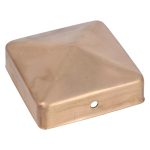 Paalkapje met punt 70x70 mm koper