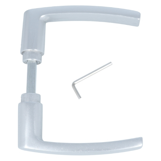 ODShop deurklink vierkant met kortschild blind aluminium F1 - Afbeelding 4