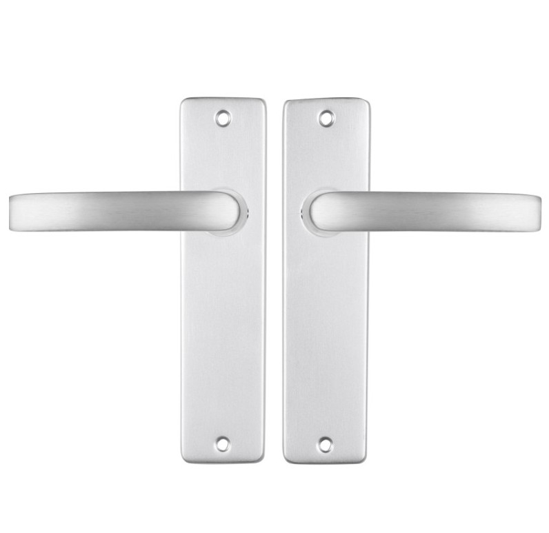 ODShop deurklink vierkant met kortschild blind aluminium F1