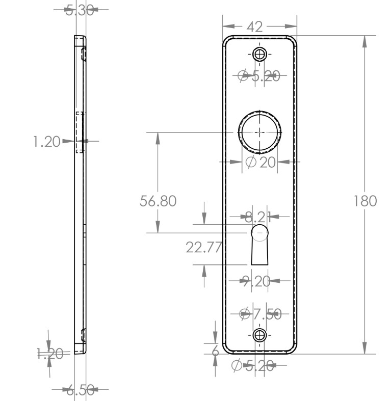 ODShop deurklink vierkant met kortschild SL56 aluminium F1 - Afbeelding 3