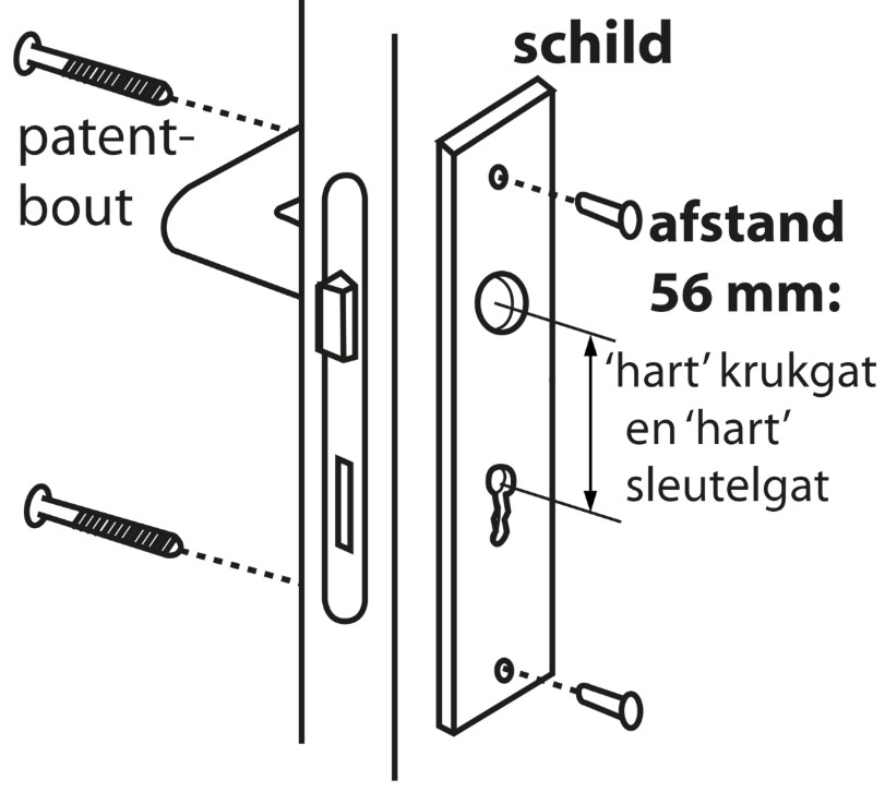 ODShop deurklink vierkant met kortschild SL56 aluminium F1 - Afbeelding 6