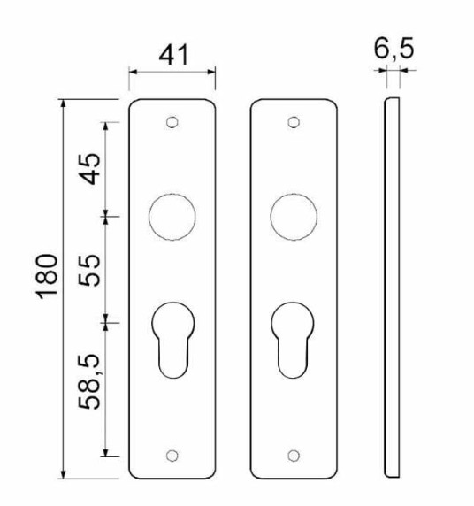 ODShop deurklink vierkant met kortschild PC55 aluminium F1 - Afbeelding 3