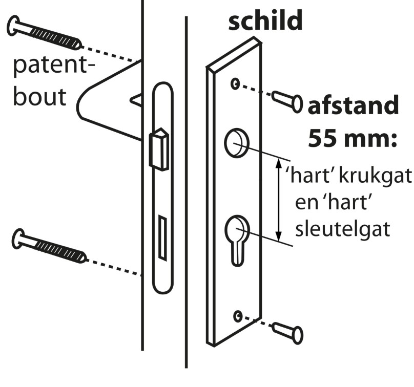 ODShop deurklink vierkant met kortschild PC55 aluminium F1 - Afbeelding 6