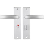 ODShop deurklink vierkant met kortschild WC63/8 aluminium F1