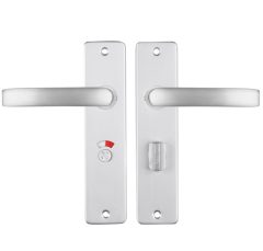 ODShop deurklink vierkant met kortschild WC63/8 aluminium F1