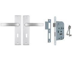 ODShop deurklink vierkant met kortschild SL56 en slot aluminium F1