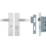 ODShop deurklink vierkant met kortschild WC63/8 en slot aluminium F1