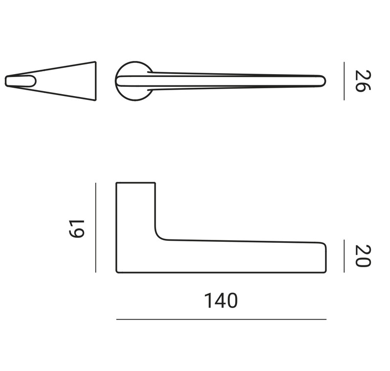 Nuda deurklink Lieve mat zwart - Afbeelding 2