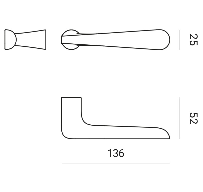 Nuda deurklink Pepe mat zwart - Afbeelding 2