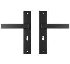 AXA binnendeurbeslag Edge SL56 met deurklink Riga aluminium zwart