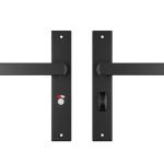 AXA binnendeurbeslag Edge WC63/8 met deurklink Riga aluminium zwart