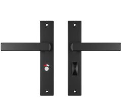 AXA binnendeurbeslag Edge WC63/8 met deurklink Riga aluminium zwart