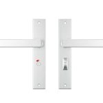 AXA binnendeurbeslag Edge WC63/8 met deurklink Riga aluminium F1