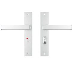 AXA binnendeurbeslag Edge WC63/8 met deurklink Riga aluminium F1