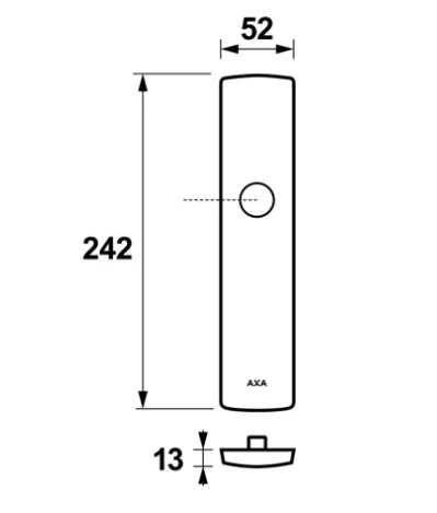 AXA veiligheidsschild Curve buiten krukgat-blind aluminium zwart - Afbeelding 2