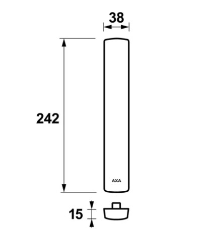 AXA veiligheidsschild Curve Plus smal buiten blind aluminium zwart - Afbeelding 2