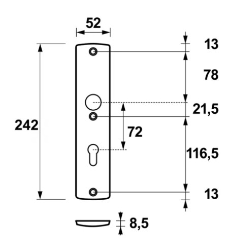 AXA veiligheidsschild Curve Plus binnen PC72 aluminium zwart - Afbeelding 2