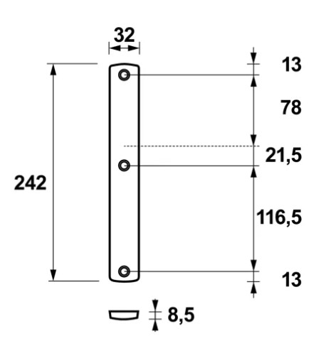AXA veiligheidsschild Curve Plus smal binnen blind aluminium zwart - Afbeelding 2