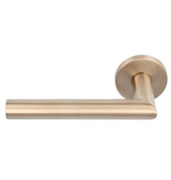 Enkele deurklink links BASIC LBII-19 op ronde rozet PVD licht brons