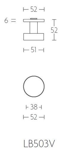 Voordeurknop BASIC LB503V vast op rozet PVD licht brons - Afbeelding 2