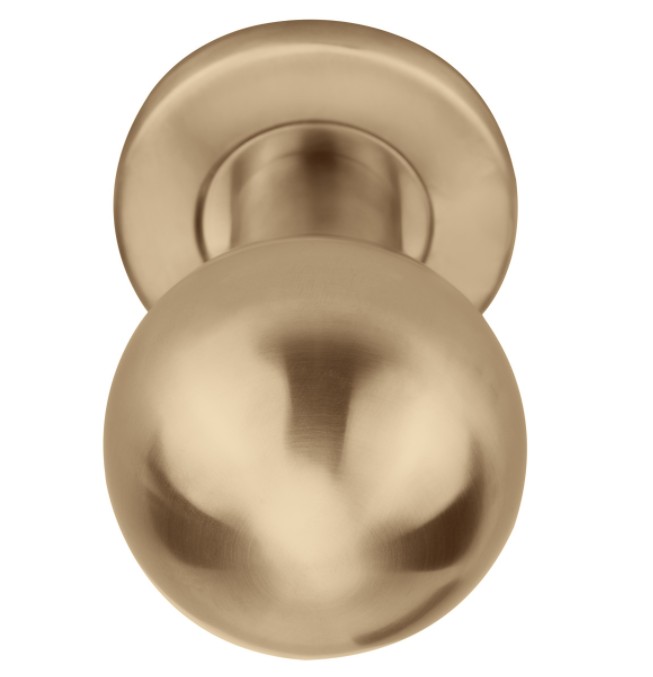 Voordeurknop BASIC LB501V vast op rozet PVD licht brons