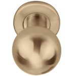 Voordeurknop BASIC LB501D draaibaar op rozet PVD licht brons