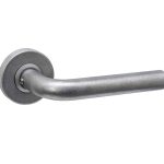 Intersteel enkele deurklink Luzern op rozet verdekt ø53x10mm rvs getrommeld