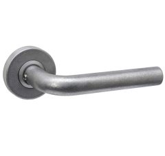 Intersteel enkele deurklink Luzern op rozet verdekt ø53x10mm rvs getrommeld