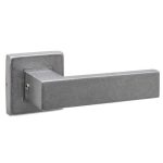 Intersteel enkele deurklink Amsterdam op rozet verdekt 53x53x10mm rvs getrommeld