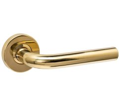 Intersteel enkele deurklink Luzern op rozet verdekt ø53x10mm PVD messingkleur