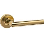 Intersteel enkele deurklink Jura op rozet verdekt ø53x10mm PVD messingkleur