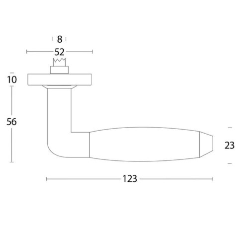 Intersteel enkele deurklink Combinatie op rozet verdekt ø53x10mm PVD messingkleur/zwart - Afbeelding 2