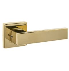 Intersteel enkele deurklink Amsterdam op rozet verdekt 53x53x10mm PVD messingkleur